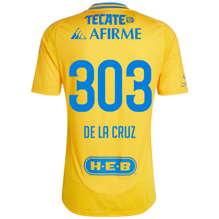 Niño Camiseta Erick De La Cruz #303 Oro Amarillo 1ª Equipación 2024/25 La Camisa Argentina