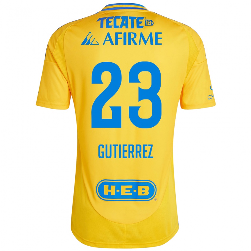 Niño Camiseta Jana Gutierrez #23 Oro Amarillo 1ª Equipación 2024/25 La Camisa Argentina