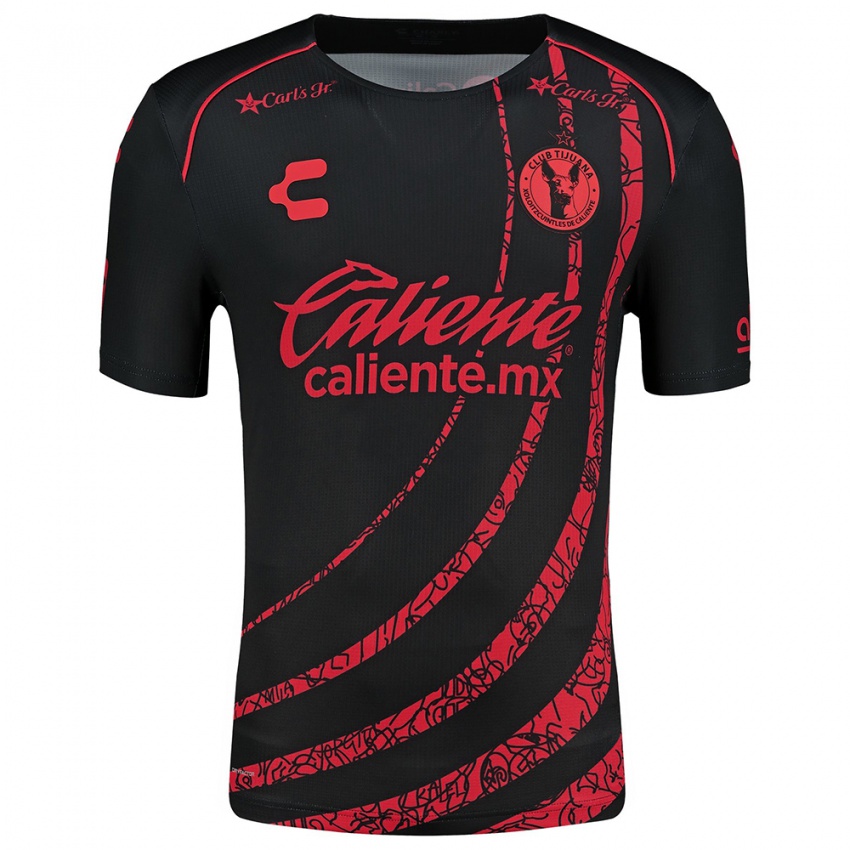 Niño Camiseta Abraham Flores #183 Negro Rojo 1ª Equipación 2024/25 La Camisa Argentina