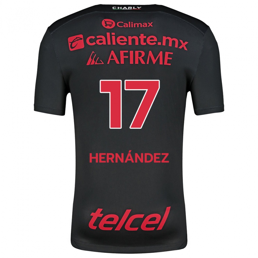 Niño Camiseta Rubén Hernández #17 Negro Rojo 1ª Equipación 2024/25 La Camisa Argentina