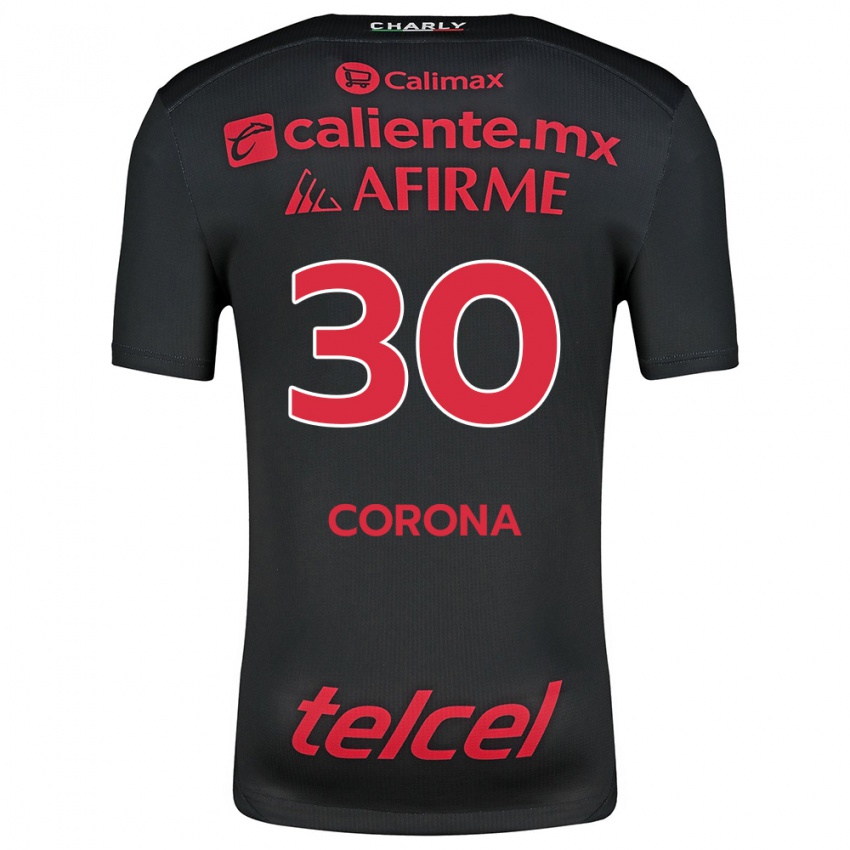 Niño Camiseta Jesús Corona #30 Negro Rojo 1ª Equipación 2024/25 La Camisa Argentina