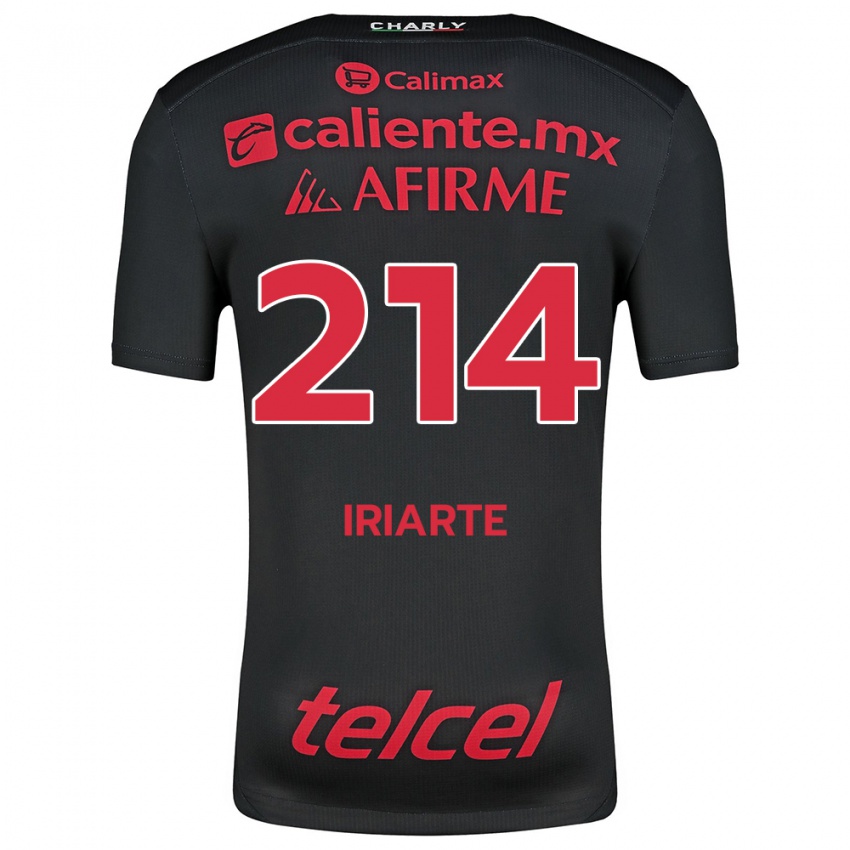 Niño Camiseta Oliver Iriarte #214 Negro Rojo 1ª Equipación 2024/25 La Camisa Argentina