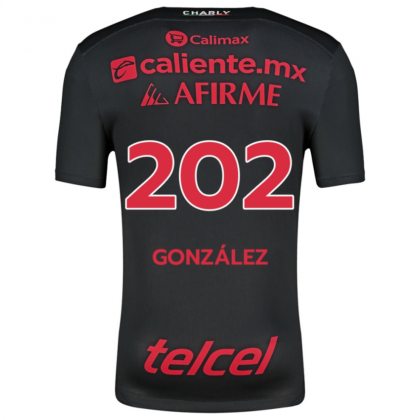 Niño Camiseta Joban González #202 Negro Rojo 1ª Equipación 2024/25 La Camisa Argentina