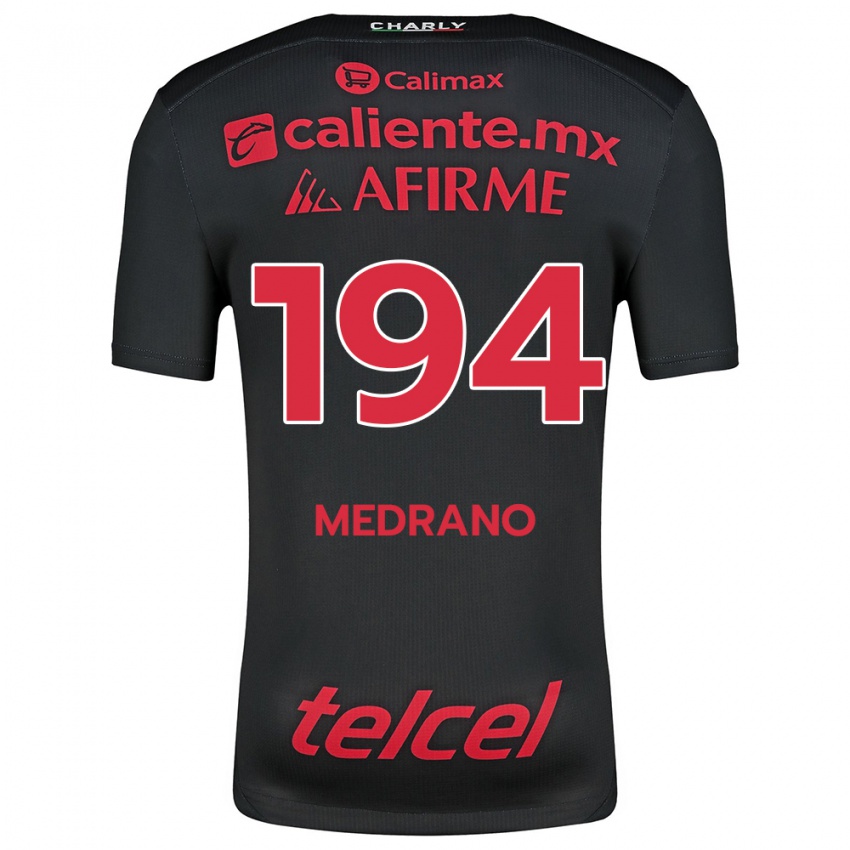 Niño Camiseta Luis Medrano #194 Negro Rojo 1ª Equipación 2024/25 La Camisa Argentina