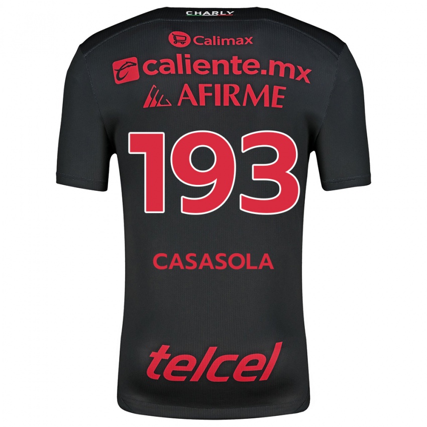 Niño Camiseta Axel Casasola #193 Negro Rojo 1ª Equipación 2024/25 La Camisa Argentina