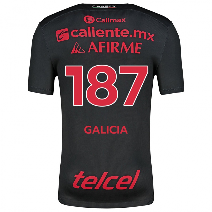 Niño Camiseta Carlos Galicia #187 Negro Rojo 1ª Equipación 2024/25 La Camisa Argentina