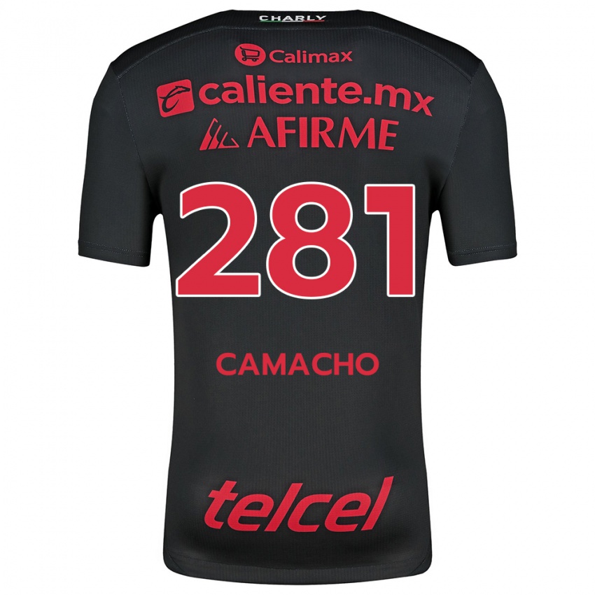 Niño Camiseta Javier Camacho #281 Negro Rojo 1ª Equipación 2024/25 La Camisa Argentina