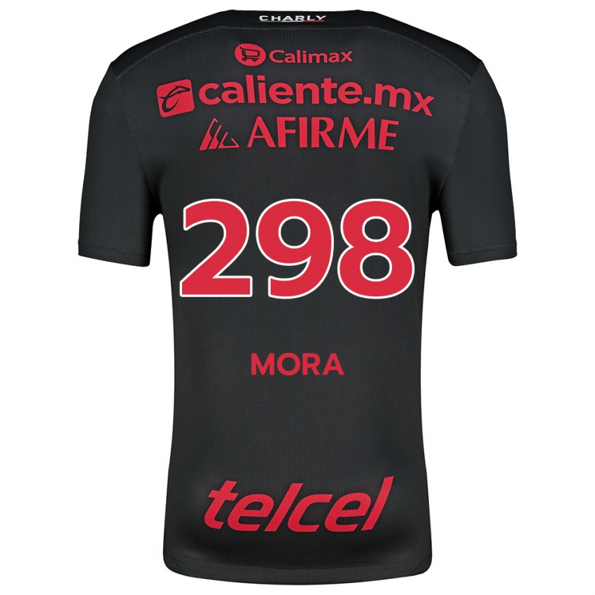 Niño Camiseta Gilberto Mora #298 Negro Rojo 1ª Equipación 2024/25 La Camisa Argentina