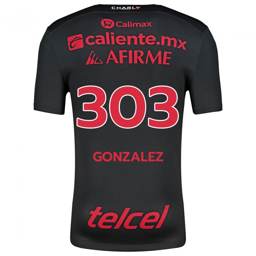 Niño Camiseta Osmar González #303 Negro Rojo 1ª Equipación 2024/25 La Camisa Argentina