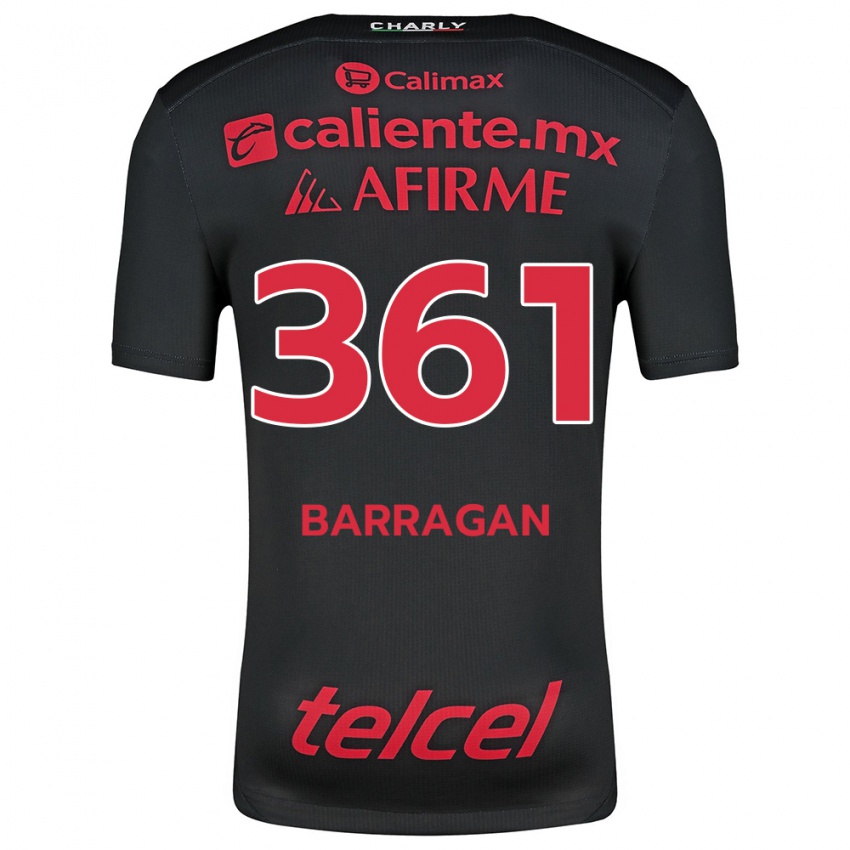 Niño Camiseta Jesús Barragán #361 Negro Rojo 1ª Equipación 2024/25 La Camisa Argentina