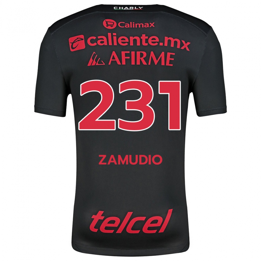 Niño Camiseta Irwin Zamudio #231 Negro Rojo 1ª Equipación 2024/25 La Camisa Argentina