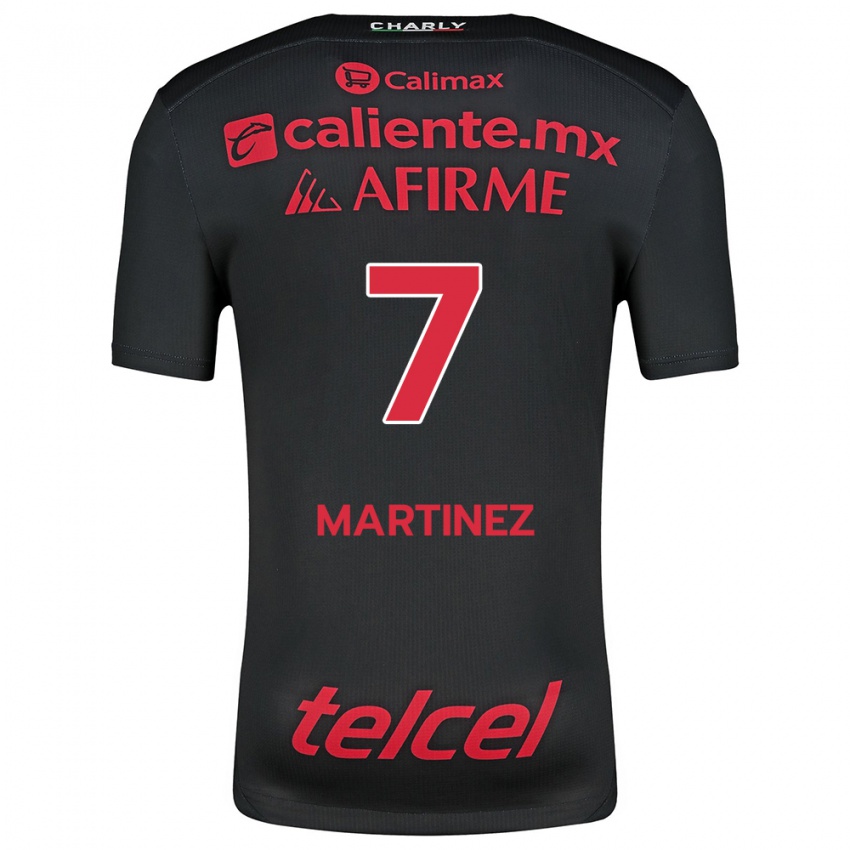 Niño Camiseta Alejandro Martínez #7 Negro Rojo 1ª Equipación 2024/25 La Camisa Argentina