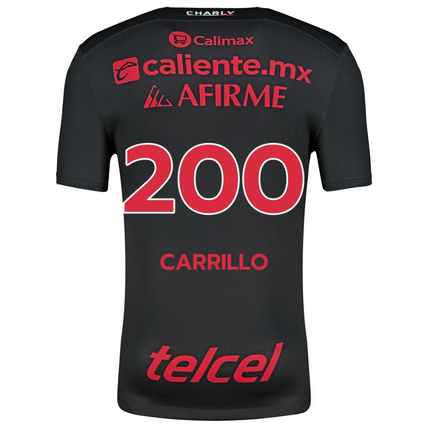 Niño Camiseta Manuel Carrillo #200 Negro Rojo 1ª Equipación 2024/25 La Camisa Argentina