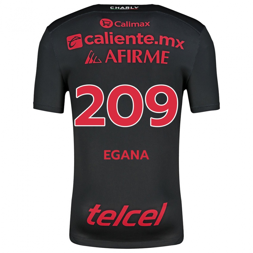 Niño Camiseta Arath Egaña #209 Negro Rojo 1ª Equipación 2024/25 La Camisa Argentina