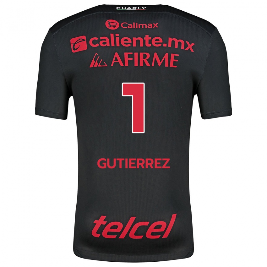 Niño Camiseta Alejandra Gutiérrez #1 Negro Rojo 1ª Equipación 2024/25 La Camisa Argentina