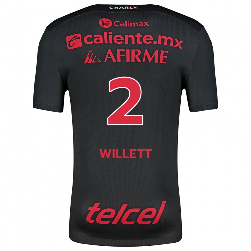 Niño Camiseta Adyson Willett #2 Negro Rojo 1ª Equipación 2024/25 La Camisa Argentina