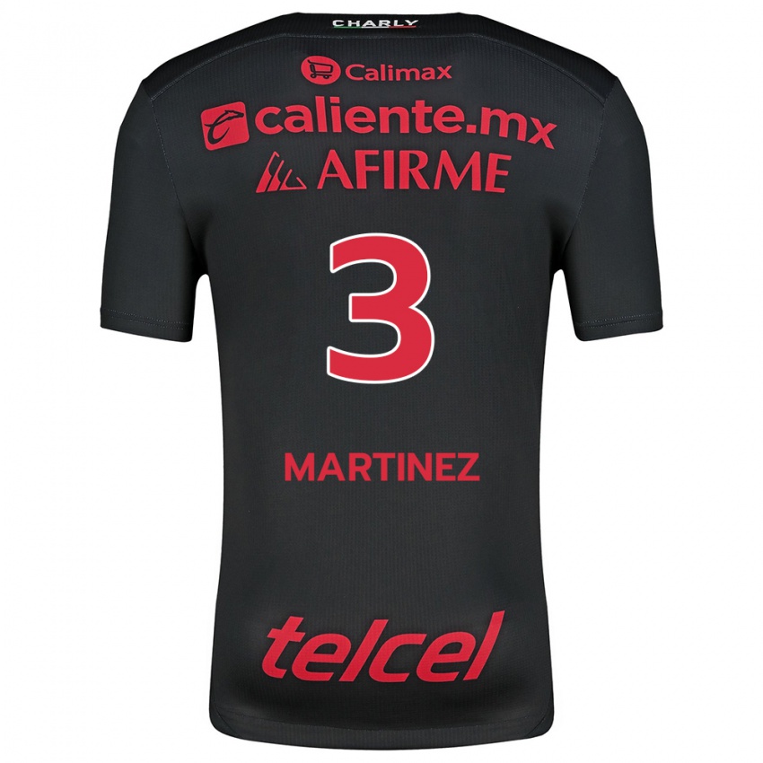 Niño Camiseta Nathaly Martínez #3 Negro Rojo 1ª Equipación 2024/25 La Camisa Argentina