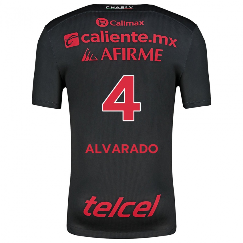 Niño Camiseta Mónica Alvarado #4 Negro Rojo 1ª Equipación 2024/25 La Camisa Argentina