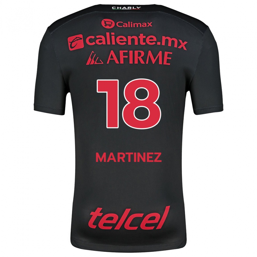 Niño Camiseta Natividad Martínez #18 Negro Rojo 1ª Equipación 2024/25 La Camisa Argentina