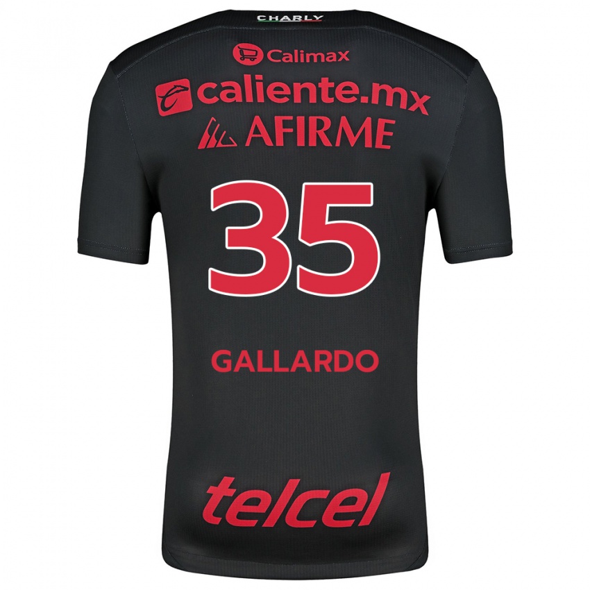 Niño Camiseta Gloriaisabel Gallardo #35 Negro Rojo 1ª Equipación 2024/25 La Camisa Argentina