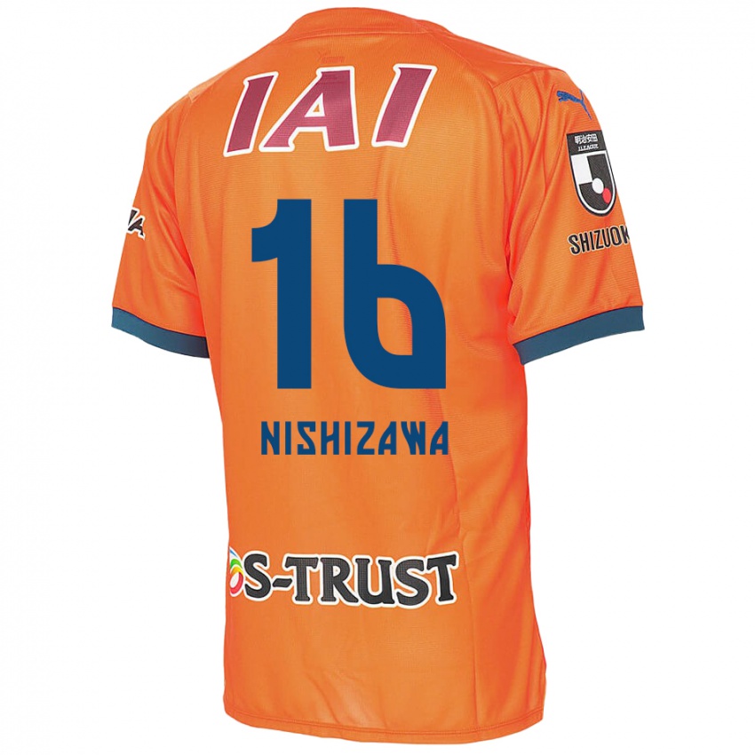 Niño Camiseta Kenta Nishizawa #16 Naranja Azul 1ª Equipación 2024/25 La Camisa Argentina