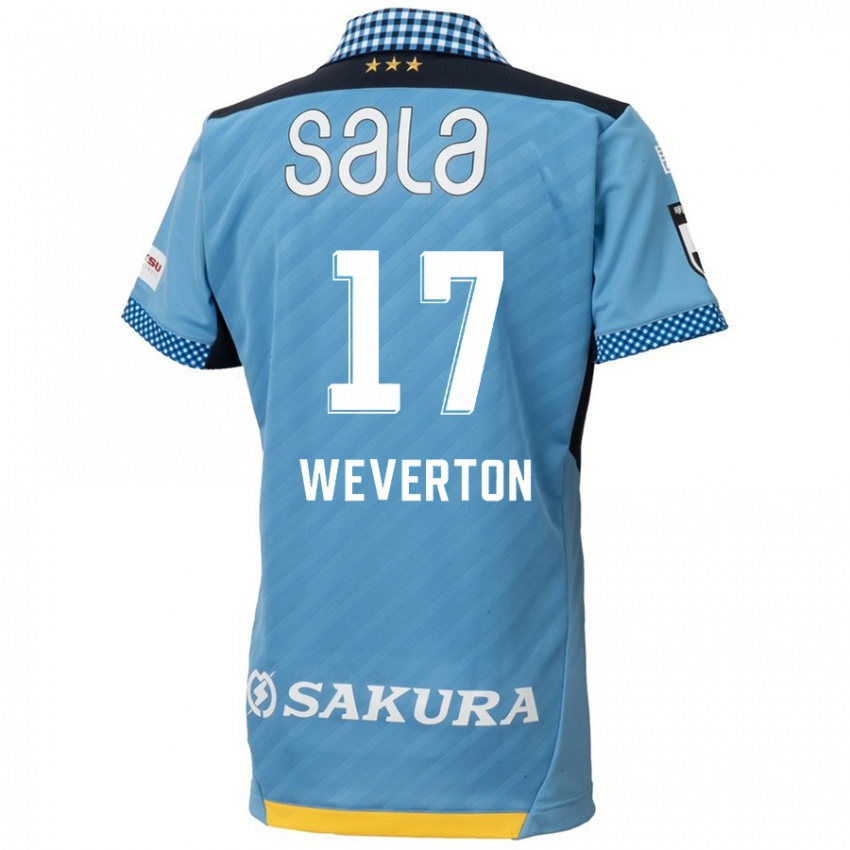 Niño Camiseta Weverton #17 Azul Negro 1ª Equipación 2024/25 La Camisa Argentina