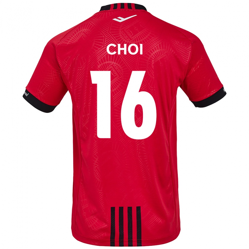 Niño Camiseta Jun Choi #16 Negro Rojo 1ª Equipación 2024/25 La Camisa Argentina