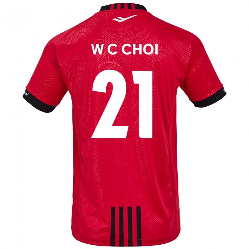 Niño Camiseta Cheol-Won Choi #21 Negro Rojo 1ª Equipación 2024/25 La Camisa Argentina