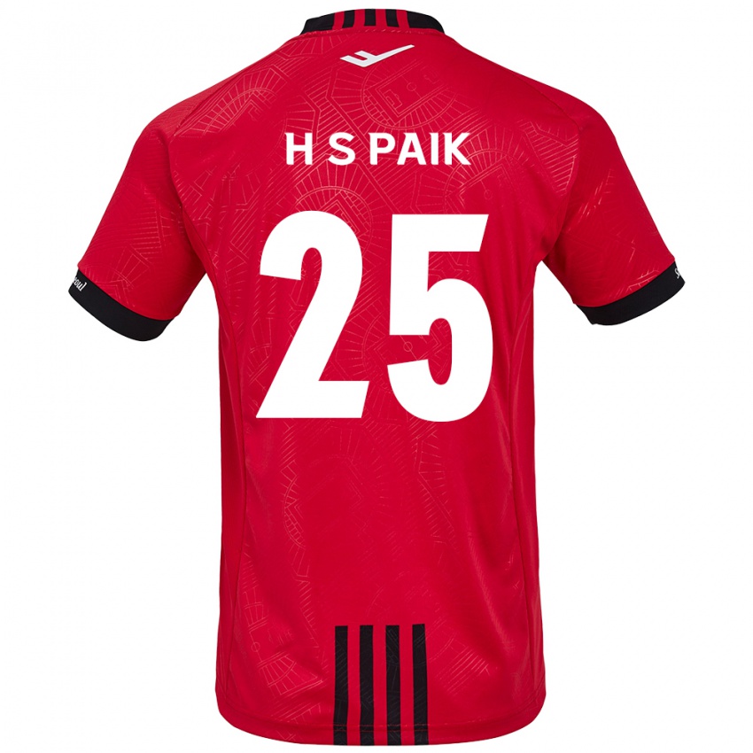 Niño Camiseta Sang-Hoon Paik #25 Negro Rojo 1ª Equipación 2024/25 La Camisa Argentina