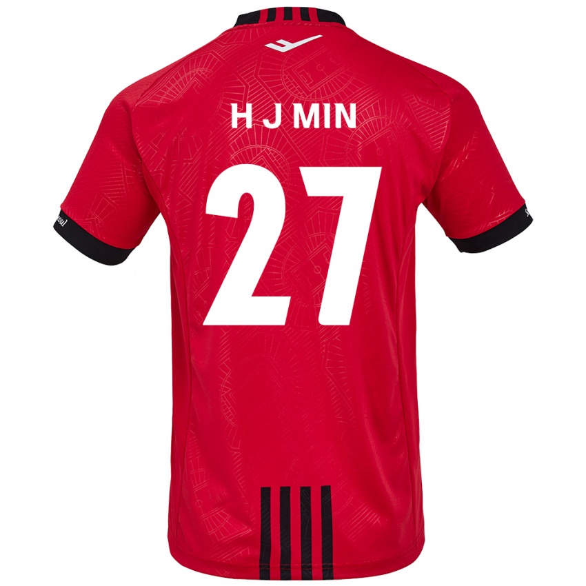 Niño Camiseta Ji-Hoon Min #27 Negro Rojo 1ª Equipación 2024/25 La Camisa Argentina