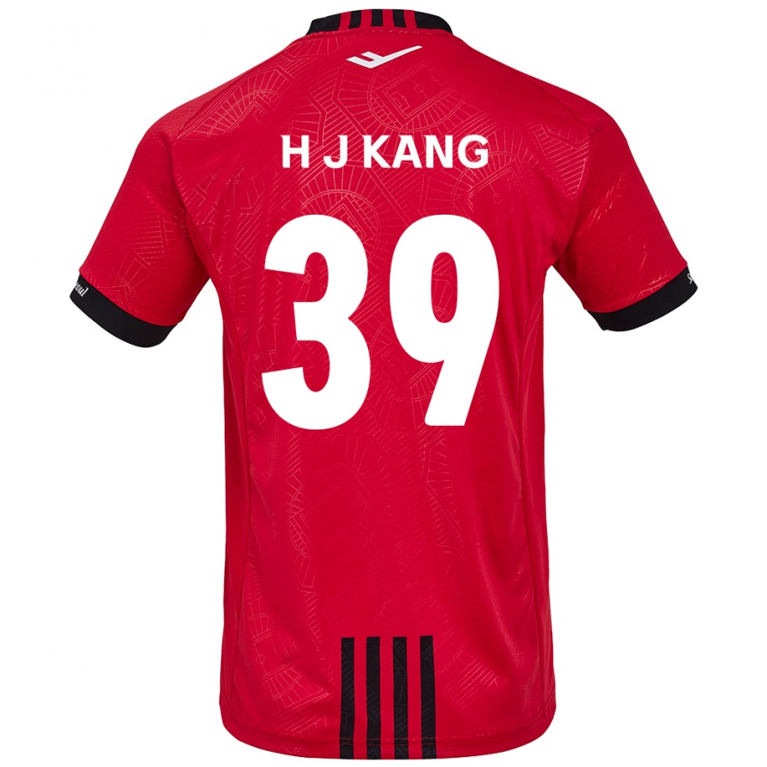 Niño Camiseta Ju-Hyeok Kang #39 Negro Rojo 1ª Equipación 2024/25 La Camisa Argentina