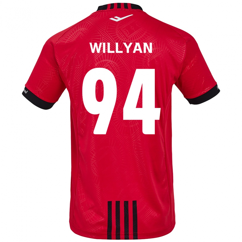 Niño Camiseta Willyan #94 Negro Rojo 1ª Equipación 2024/25 La Camisa Argentina