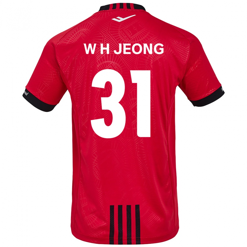 Niño Camiseta Hyun-Woong Jeong #31 Negro Rojo 1ª Equipación 2024/25 La Camisa Argentina