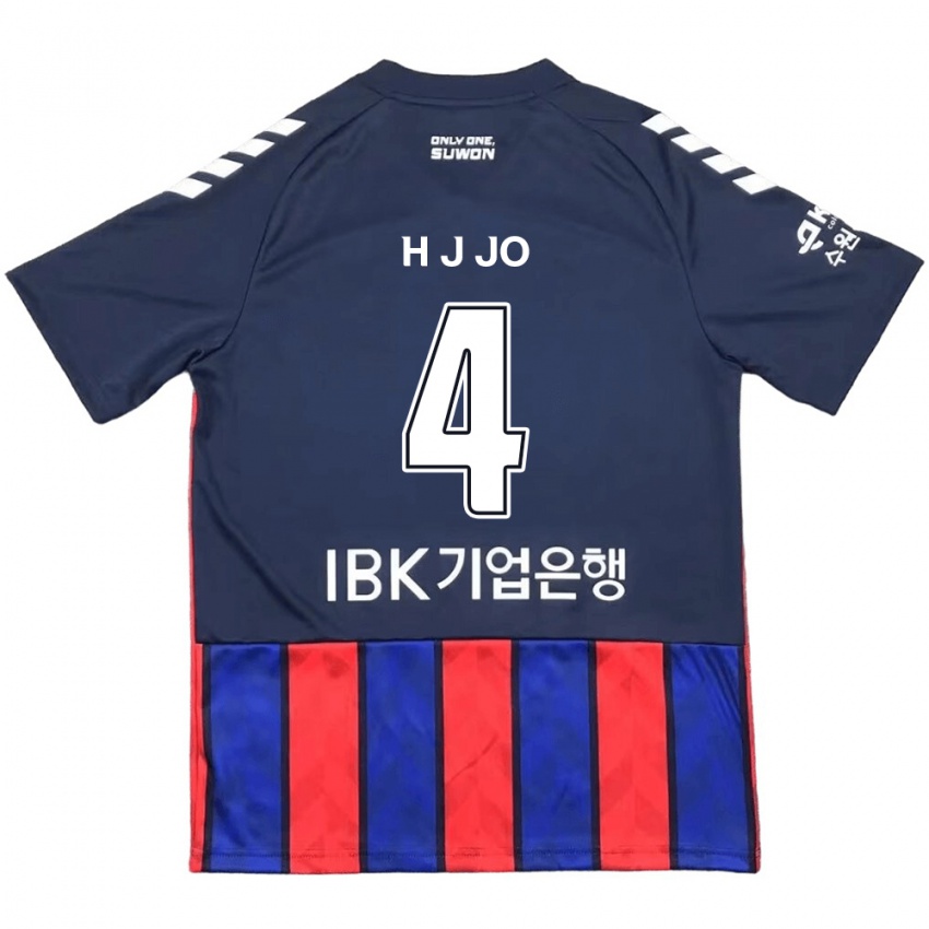 Niño Camiseta Jun-Hyun Jo #4 Azul Rojo 1ª Equipación 2024/25 La Camisa Argentina