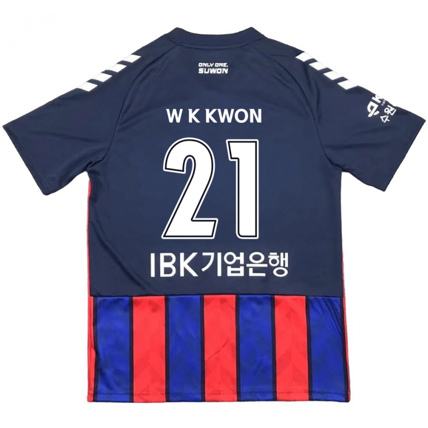 Niño Camiseta Kyung-Won Kwon #21 Azul Rojo 1ª Equipación 2024/25 La Camisa Argentina