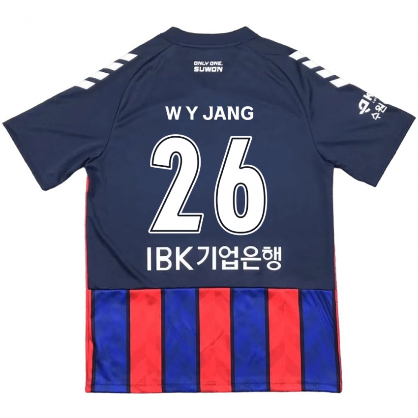 Niño Camiseta Young-Woo Jang #26 Azul Rojo 1ª Equipación 2024/25 La Camisa Argentina