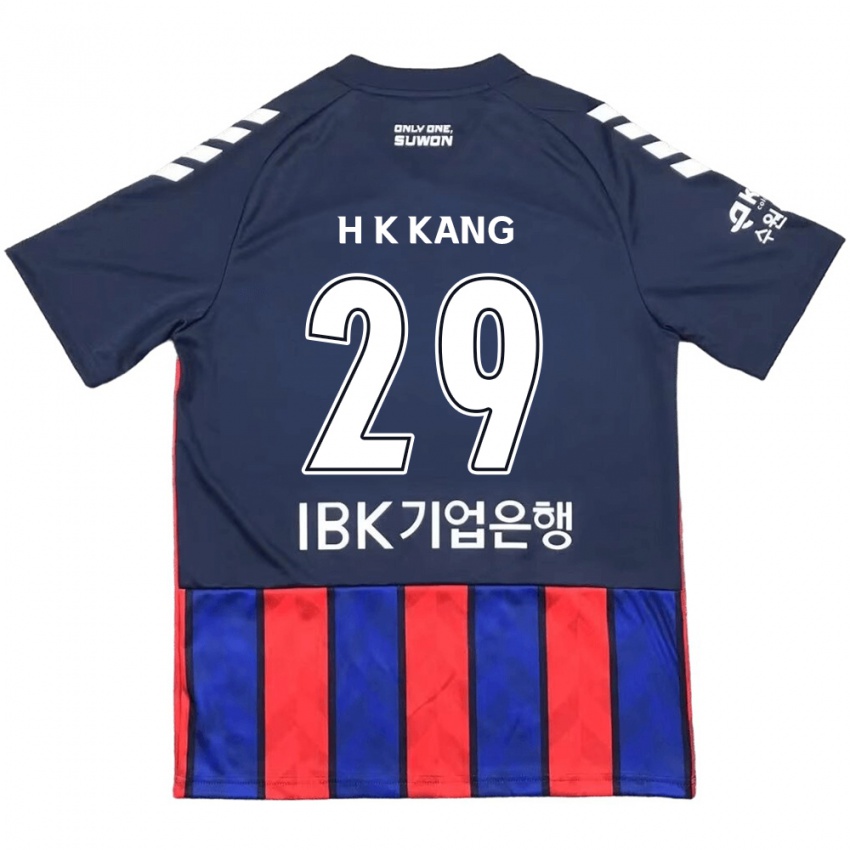 Niño Camiseta Kyo-Hun Kang #29 Azul Rojo 1ª Equipación 2024/25 La Camisa Argentina