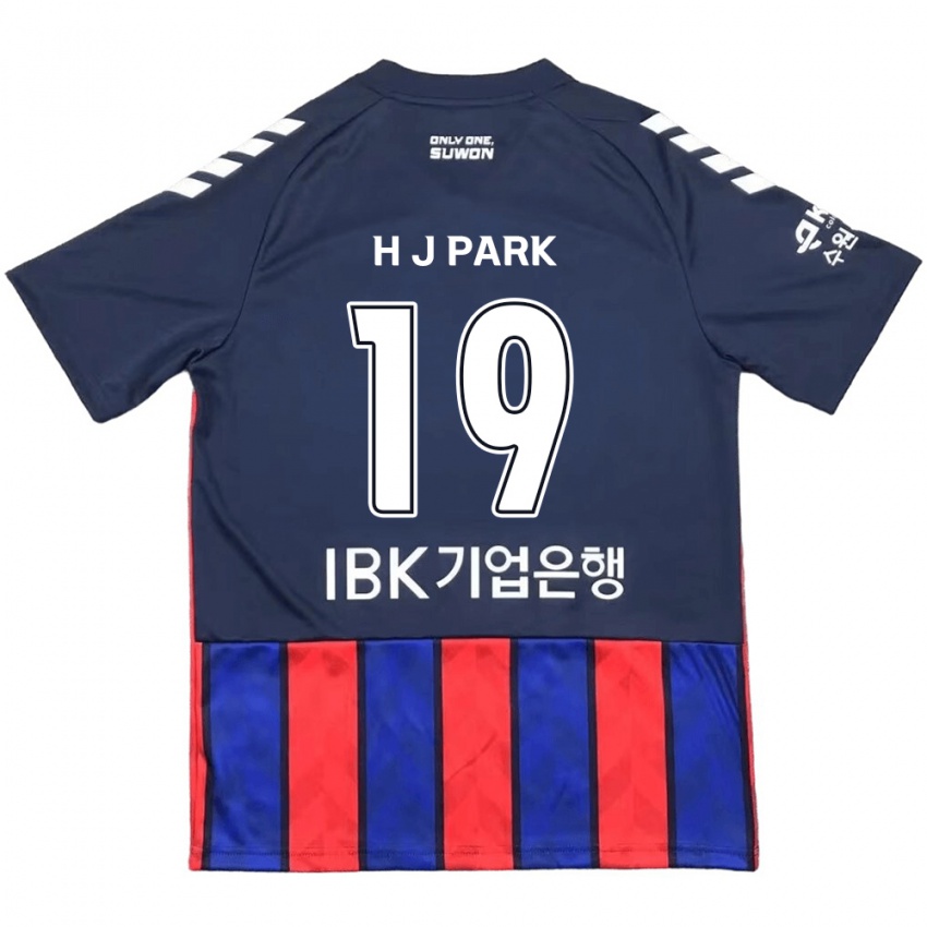 Niño Camiseta Jun-Hui Park #19 Azul Rojo 1ª Equipación 2024/25 La Camisa Argentina