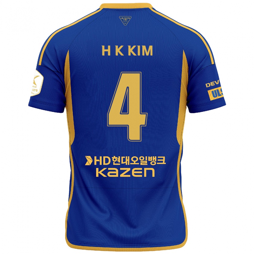 Niño Camiseta Kee-Hee Kim #4 Azul Amarillo 1ª Equipación 2024/25 La Camisa Argentina