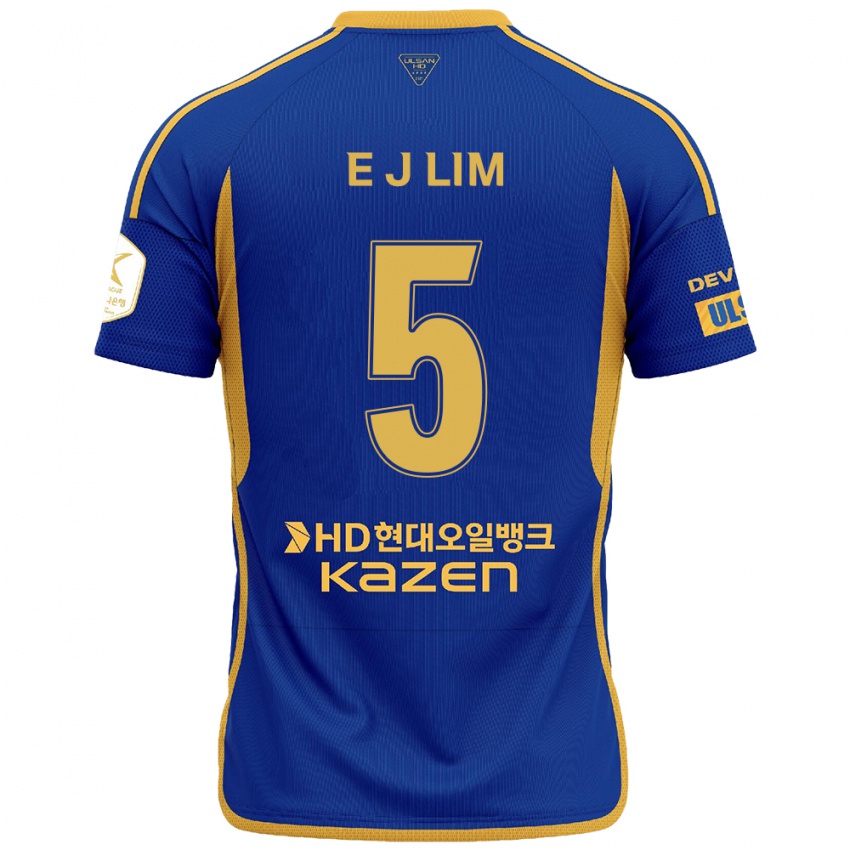 Niño Camiseta Jong-Eun Lim #5 Azul Amarillo 1ª Equipación 2024/25 La Camisa Argentina