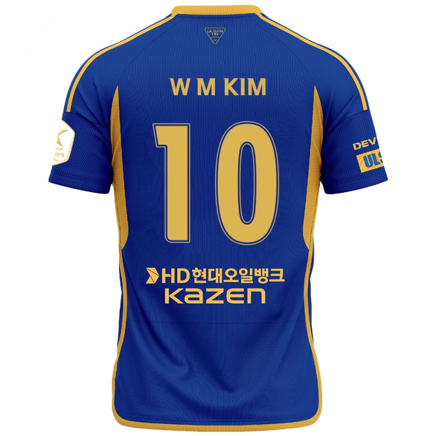 Niño Camiseta Min-Woo Kim #10 Azul Amarillo 1ª Equipación 2024/25 La Camisa Argentina