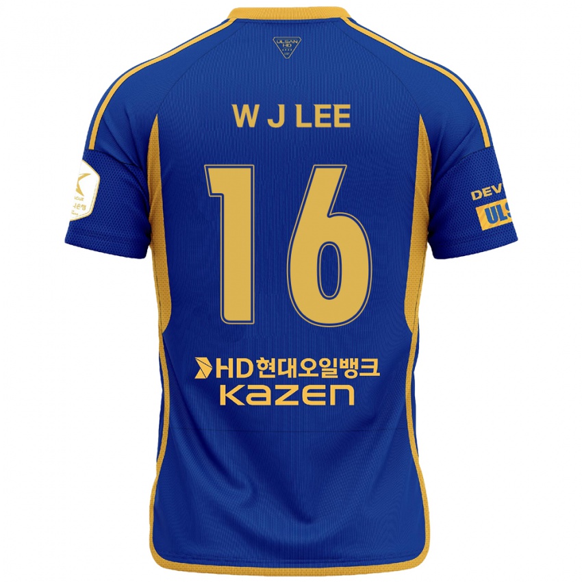 Niño Camiseta Jae-Wook Lee #16 Azul Amarillo 1ª Equipación 2024/25 La Camisa Argentina