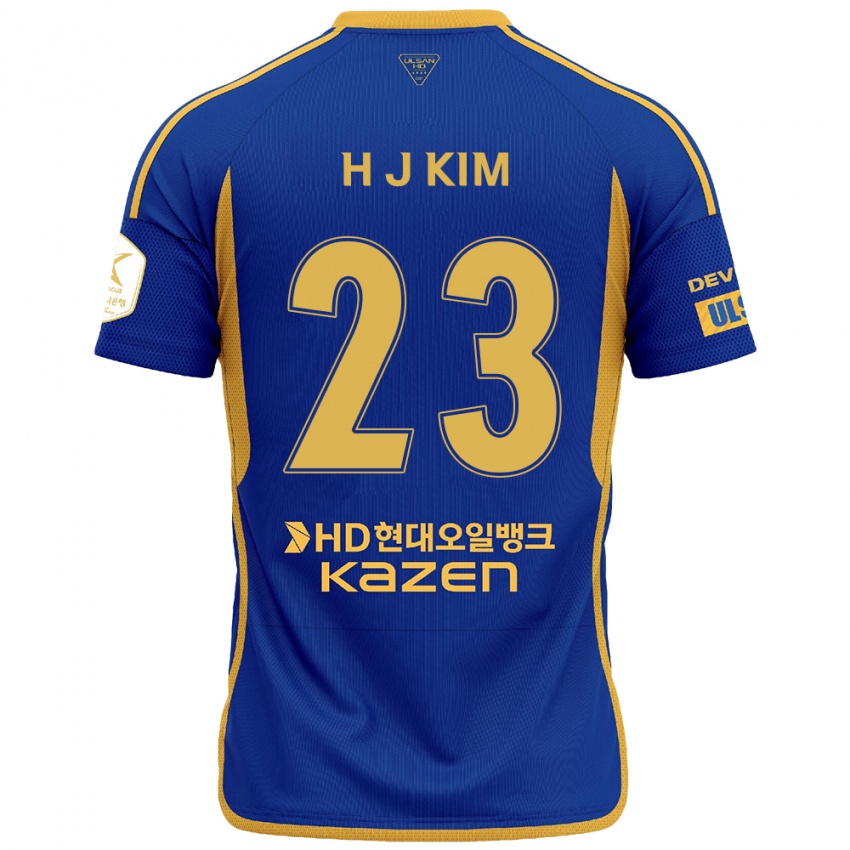 Niño Camiseta Ju-Hwan Kim #23 Azul Amarillo 1ª Equipación 2024/25 La Camisa Argentina