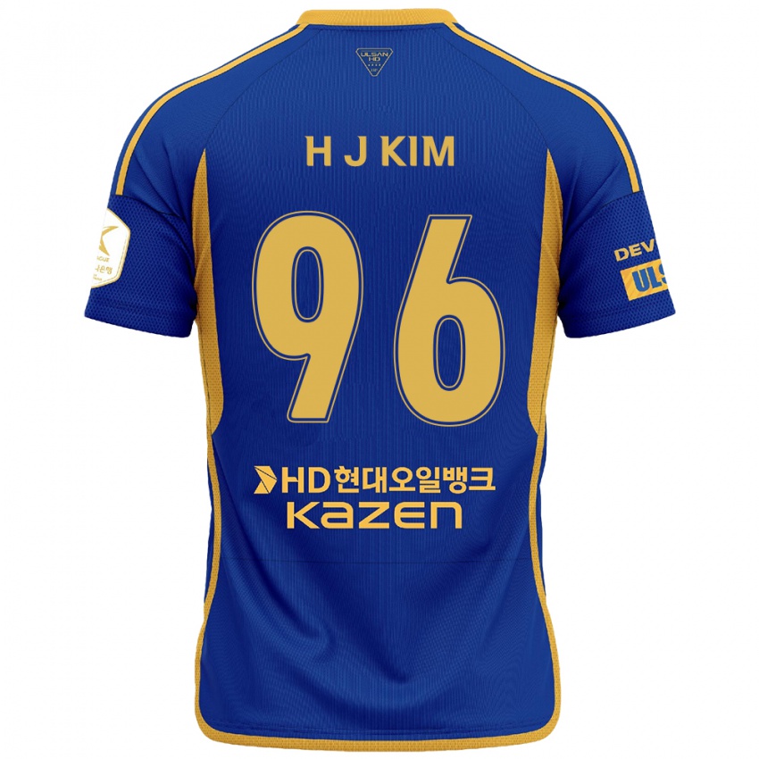 Niño Camiseta Ji-Hyun Kim #96 Azul Amarillo 1ª Equipación 2024/25 La Camisa Argentina