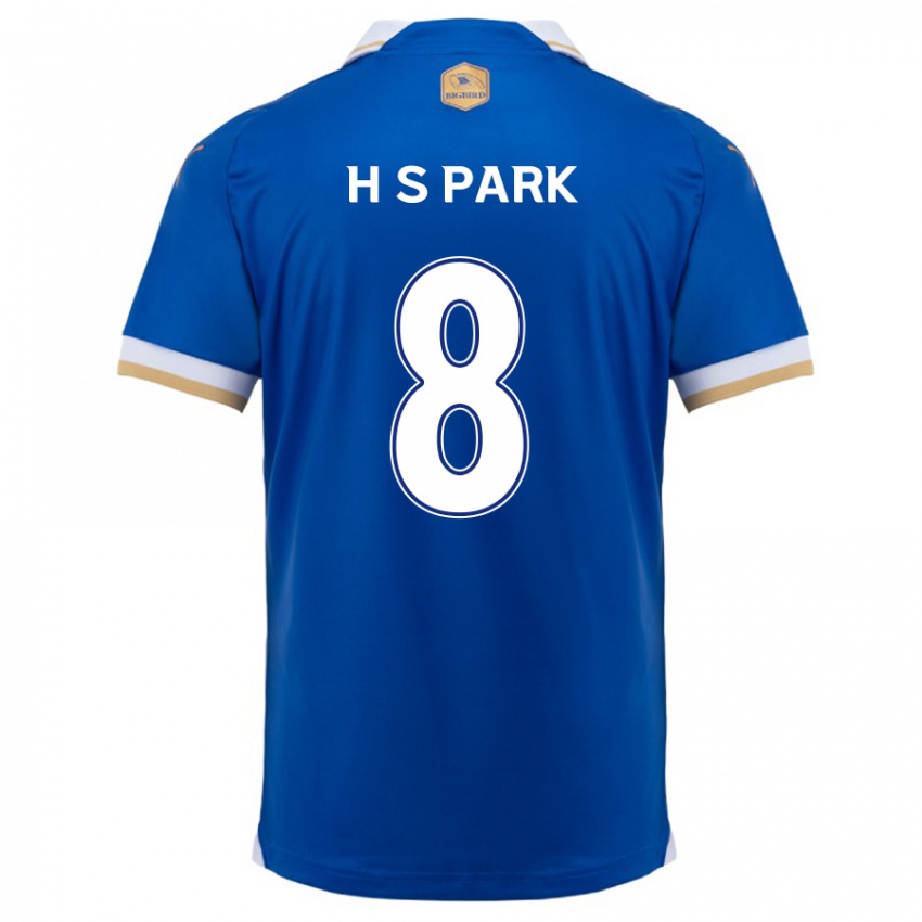 Niño Camiseta Sang-Hyeok Park #8 Azul Blanco 1ª Equipación 2024/25 La Camisa Argentina