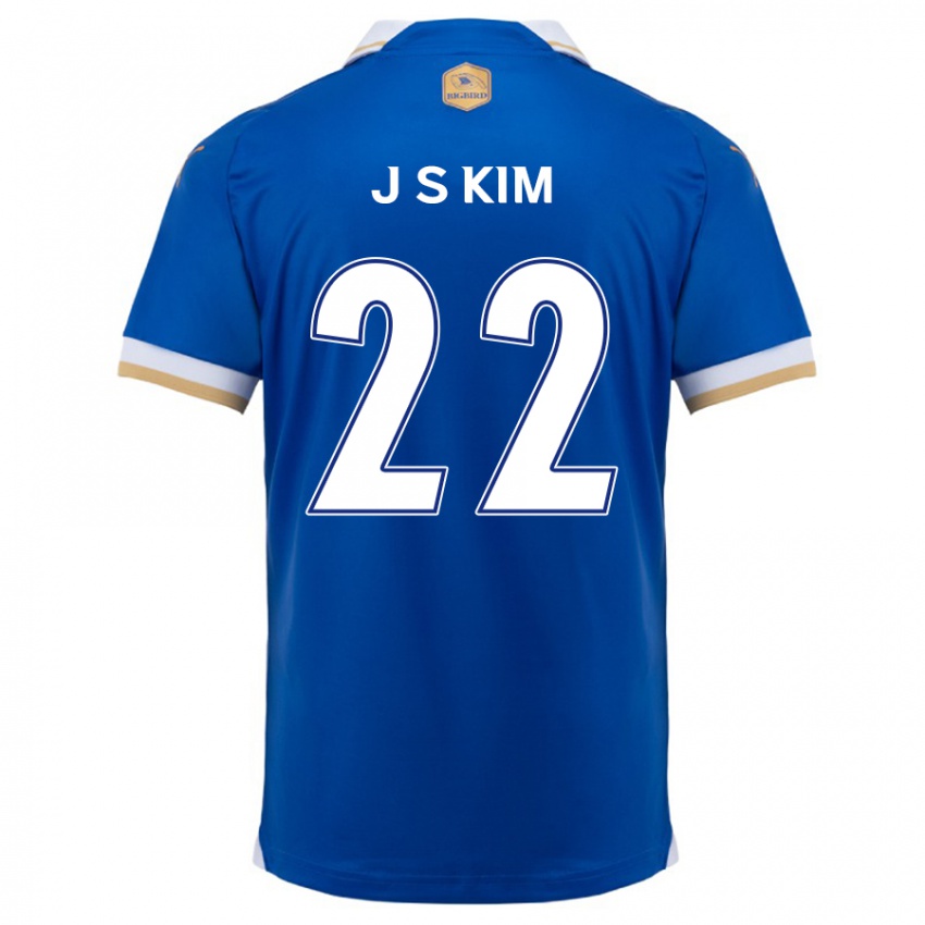 Niño Camiseta Sang-Jun Kim #22 Azul Blanco 1ª Equipación 2024/25 La Camisa Argentina