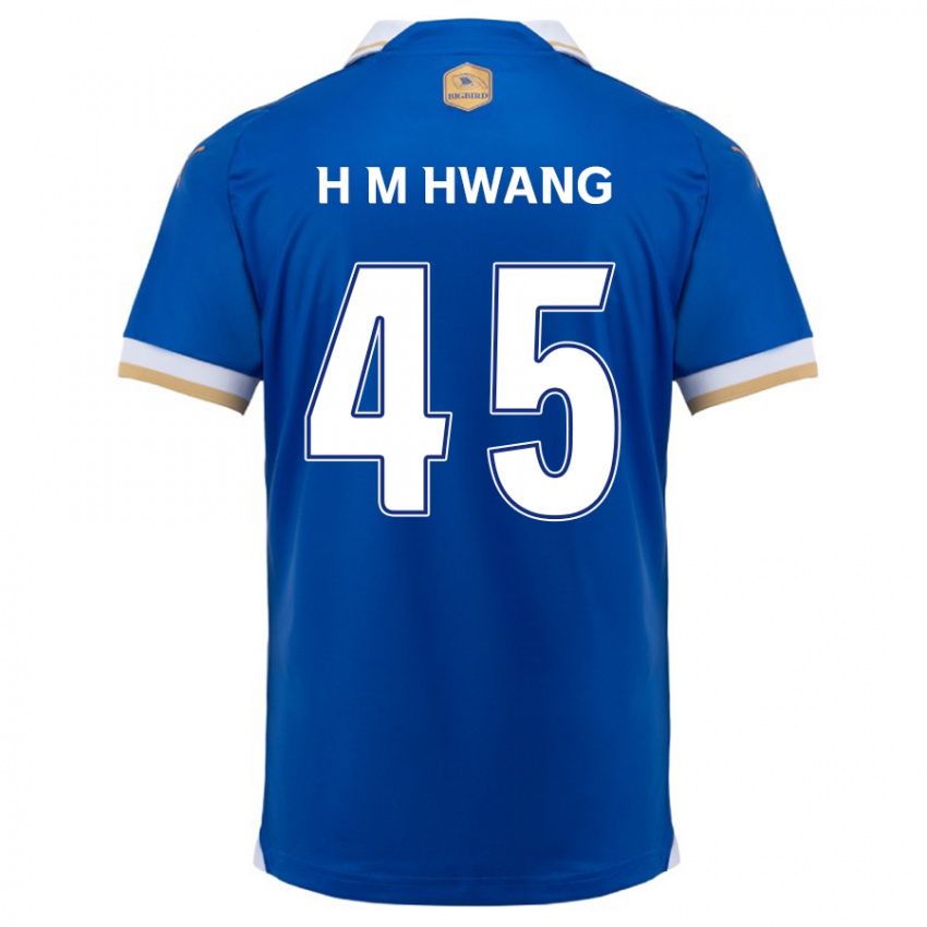 Niño Camiseta Myung-Hyun Hwang #45 Azul Blanco 1ª Equipación 2024/25 La Camisa Argentina