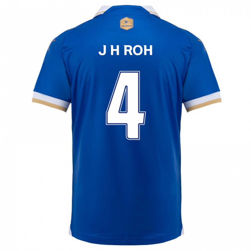 Niño Camiseta Hyun-Jun Roh #4 Azul Blanco 1ª Equipación 2024/25 La Camisa Argentina