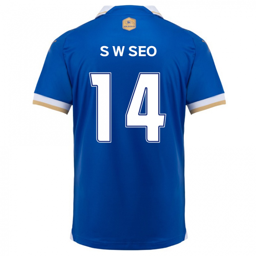 Niño Camiseta Woo-Seong Seo #14 Azul Blanco 1ª Equipación 2024/25 La Camisa Argentina