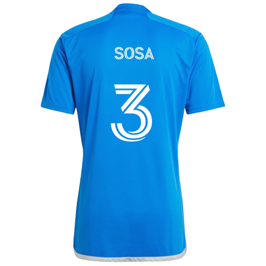 Niño Camiseta Joaquín Sosa #3 Azul Blanco 1ª Equipación 2024/25 La Camisa Argentina